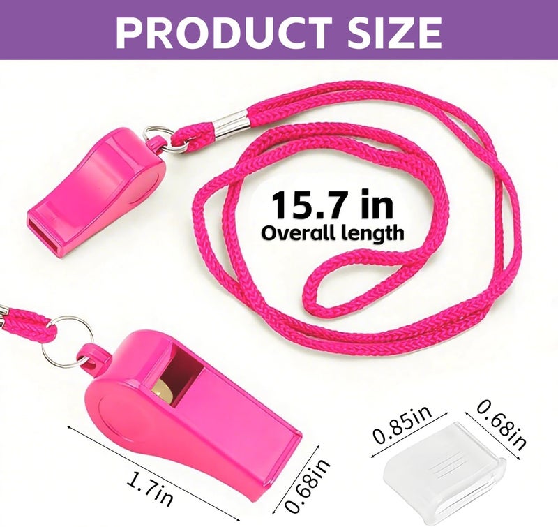 Gukoo Whistle for Coaches - Pink Plastic Whistles, with Lanyard and Mouthpiece - Loud Crisp Sound & Bright Colors for Coaches, Teachers, Referees, Lifeguards & Emergency Outdoor Sports (2 Pcs) - Image 4